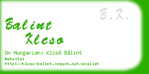 balint klcso business card